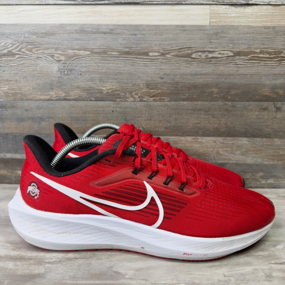 Nike Zoom Pegasus 39 Mens Size 10 Ohio State Buckeyes NCAA Running Shoes Red‎